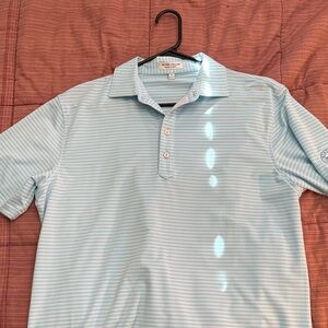 Peter Millar Sky Blue Striped Polo Shirt